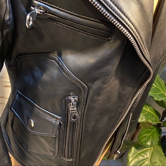 Black Lambskin Biker Jacket - Picture 2 of 10